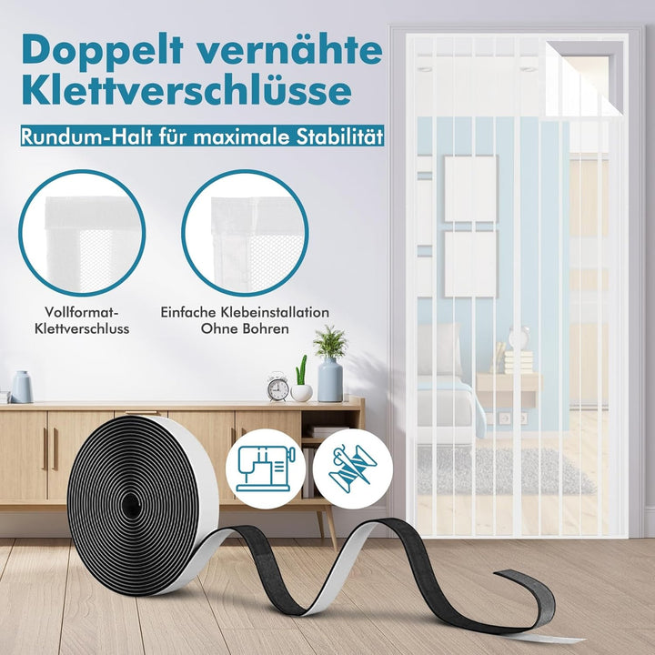 Sekey 160 x 240cm Magnet Fliegengitter Tür Vorhang für Holz, Eisen, Aluminium Türen und Balkon. Einf