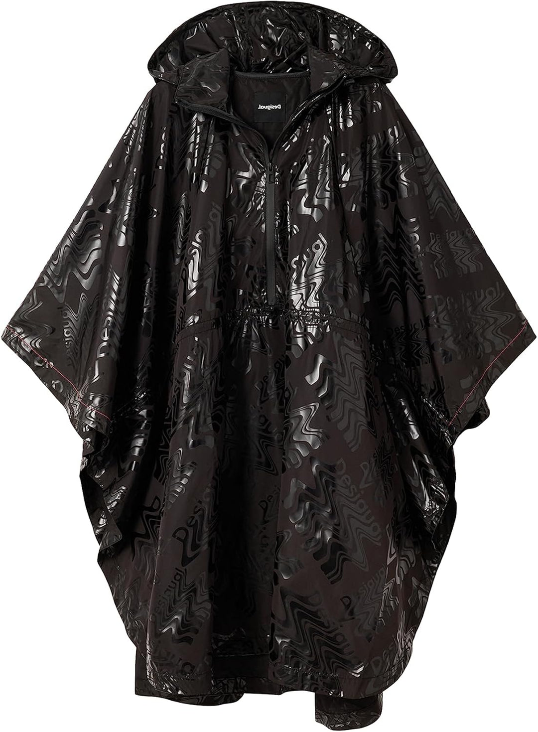 Desigual Women's Poncho_LOGOMANIA Bergen, Black, One Size