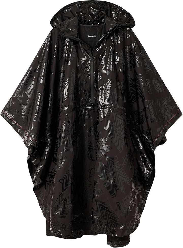 Desigual Women's Poncho_LOGOMANIA Bergen, Black, One Size
