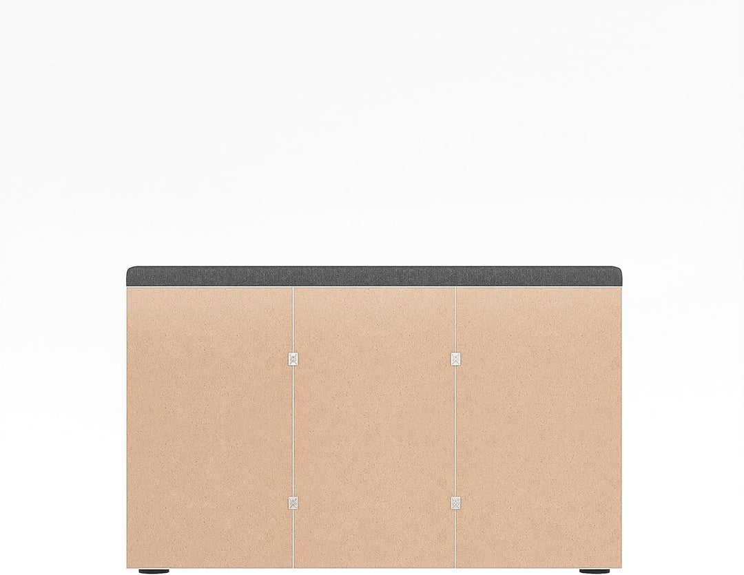KOMTO Schuhbank mit Sitzfläche - Schuhregal Weiss 80 x 50 x 30 cm Schuhschrank mit Sitzbank Flur Ban