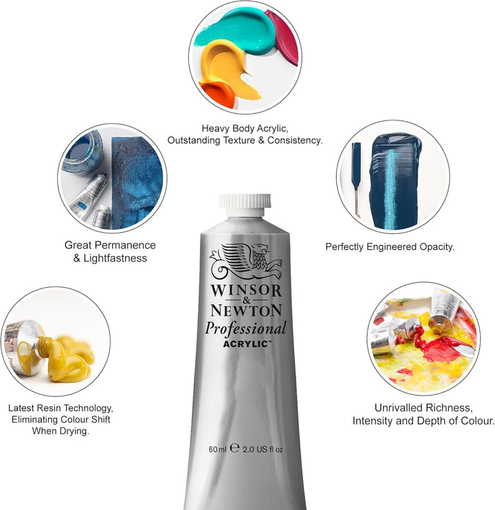 Winsor & Newton 2337422 Professional Acrylfarbe in Künstlerqualität, hohe Farbbrillanz & Deckkraft,