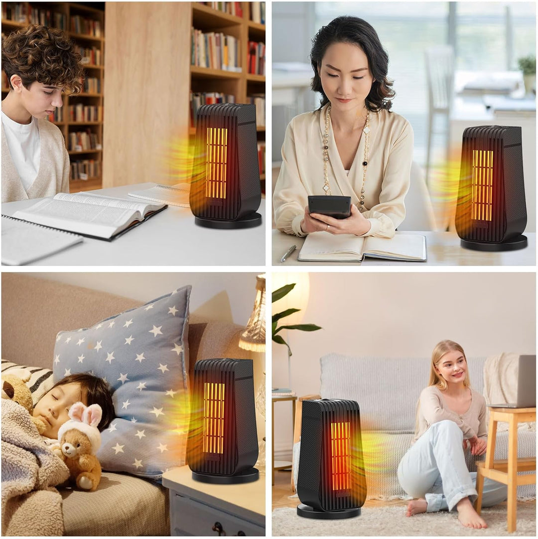 Qoosea Heizlüfter Energiesparend Leise 1200W Heizlüfter Elektrische Raumheizung Mini Keramik Heizung