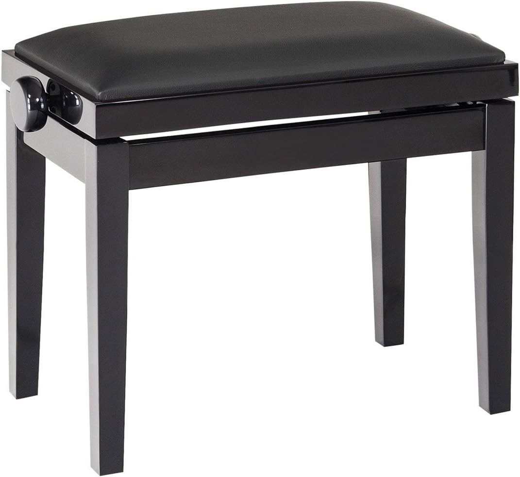 K&M 13840 Sitzpolster Schwarz - Leder-Polstersitz mit breiter Sitzfläche für K&M Keyboard- und Klavi