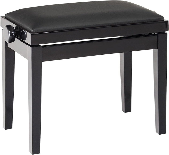 K&M 13840 Sitzpolster Schwarz - Leder-Polstersitz mit breiter Sitzfläche für K&M Keyboard- und Klavi