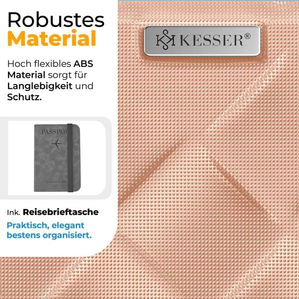 KESSER® Reisekoffer 84L Koffer ABS Hartschalenkoffer mit Zahlenschloss, Kofferwaage & Reisebrieftasc