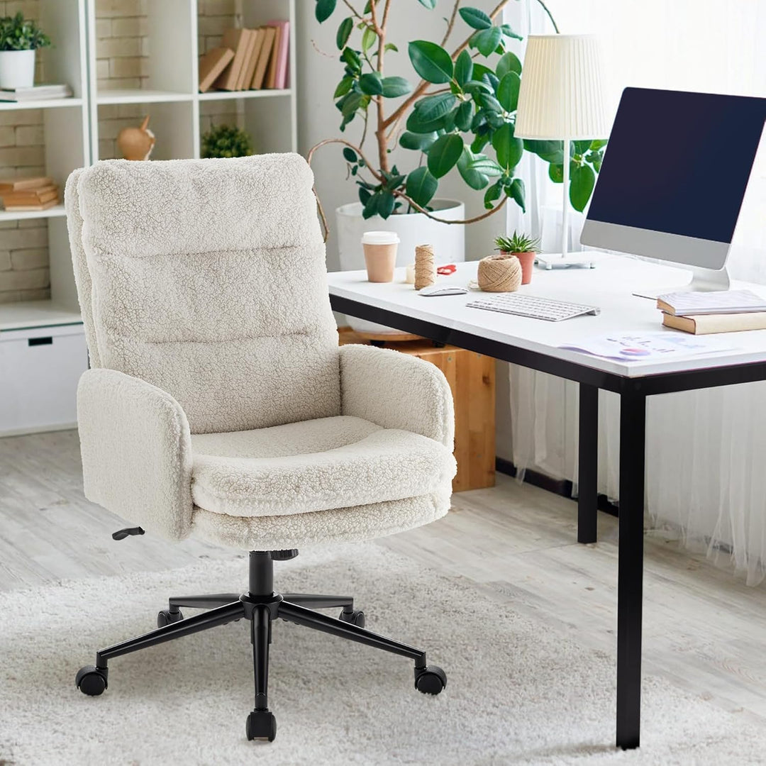 IWMH Schminktisch Stuhl, Schreibtischstuhl mit Rollen,Bürostuhl Ergonomisch mit Armlehne,Schminkstuh