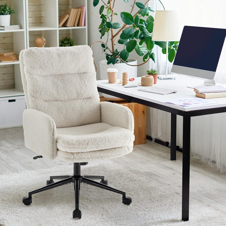 IWMH Schminktisch Stuhl, Schreibtischstuhl mit Rollen,Bürostuhl Ergonomisch mit Armlehne,Schminkstuh