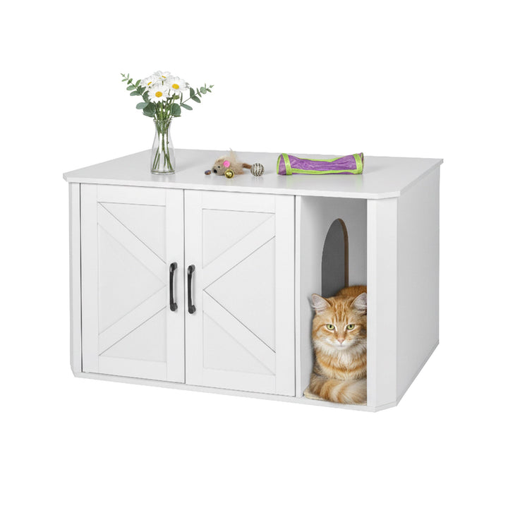 Relaxdays Katzenschrank für Katzentoilette, mit Eingang & Streumatte, Katzenklo verstecken, HxBxT: 5