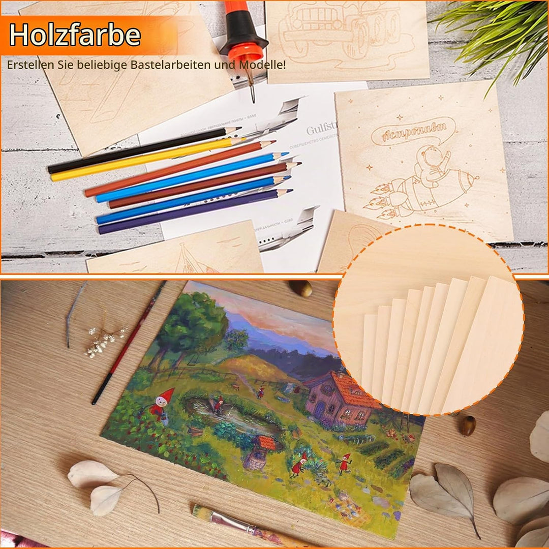 JMIATRY 20 Stück Sperrholzplatte 2mm, Lindenholzplatten 30 x 21cm, Holzplatten zum Basteln für DIY,