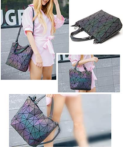FZChenrry Geometrische Tasche Reflektierende Handtasche Damen Holographic Schultertasche Reflektiere
