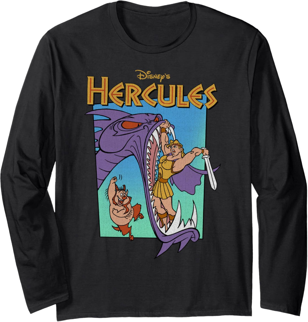 Disney Hercules Vintage Hydra Fight Poster Langarmshirt