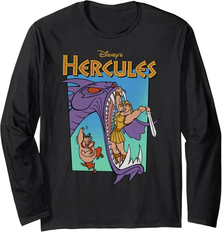 Disney Hercules Vintage Hydra Fight Poster Langarmshirt