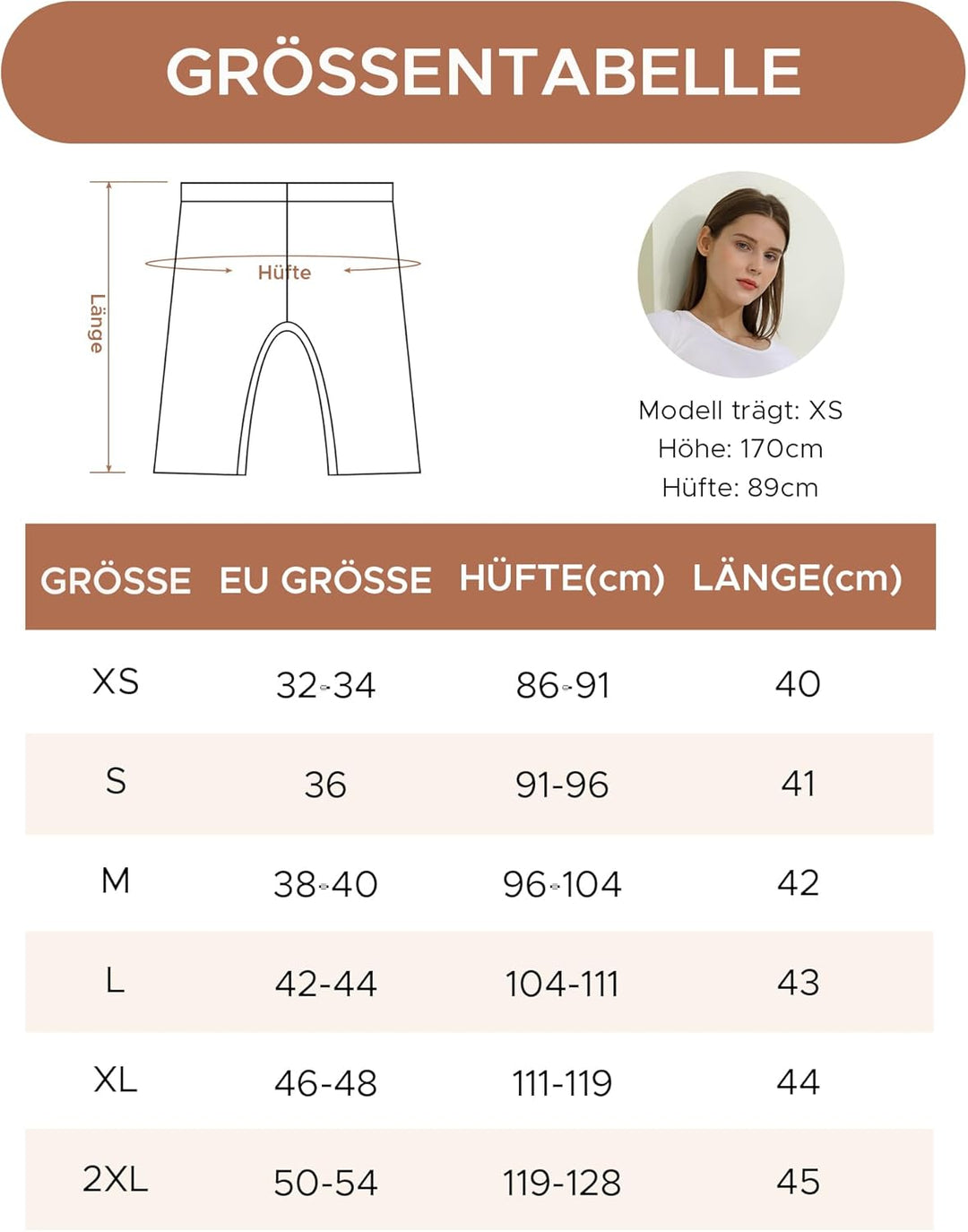 INNERSY Radlerhose Damen Baumwolle Lange Unterhose Anti Scheuern Kurze Hose Unter Kleid 3er Pack, Be