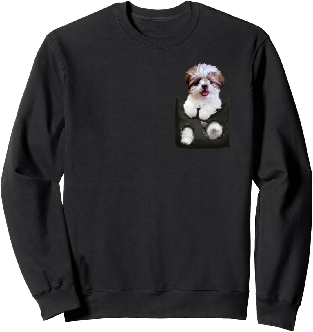 Shih Tzu In Pocket Puppy Sweatshirt