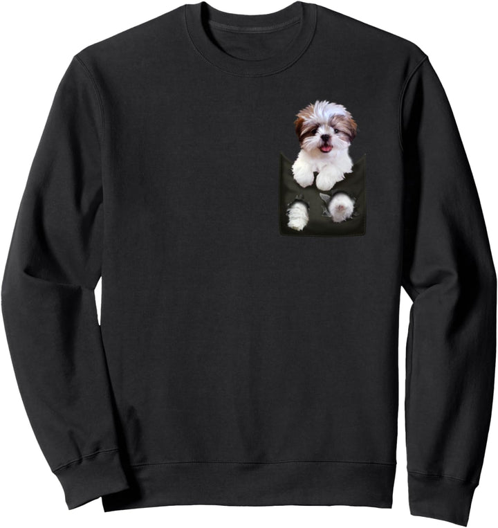 Shih Tzu In Pocket Puppy Sweatshirt
