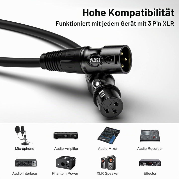 EBXYA XLR Kabel Mikrofonkabel 30M 3-Pin symmetrisch XLR Stecker auf Buchse Kabel Mikrofonkabel DMX K