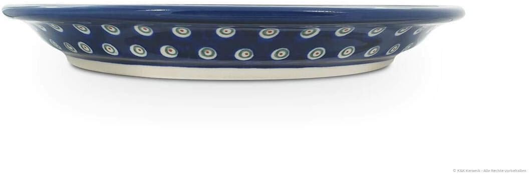 Bunzlauer Keramik flacher Teller (Speiseteller) Form 2, Ø 24,8 cm, H=3,0cm, Dekor 166a