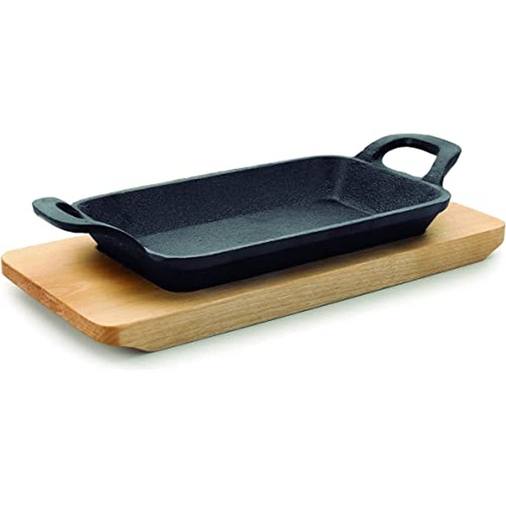 LACOR Mini Rechtec Grill Magma, Gusseisen, Schwarz, 22 cm, 25874