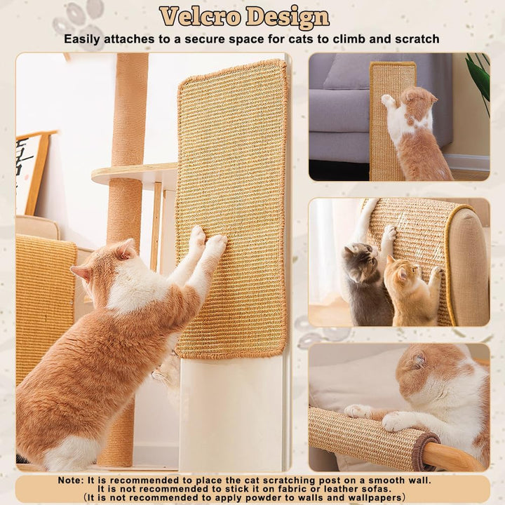 2 Stück Kratzmatte Katze, Kratzteppich Sisal, 60 x 30 cm Wand Katzenkratzbrett, Sisal Fussmatte Tepp