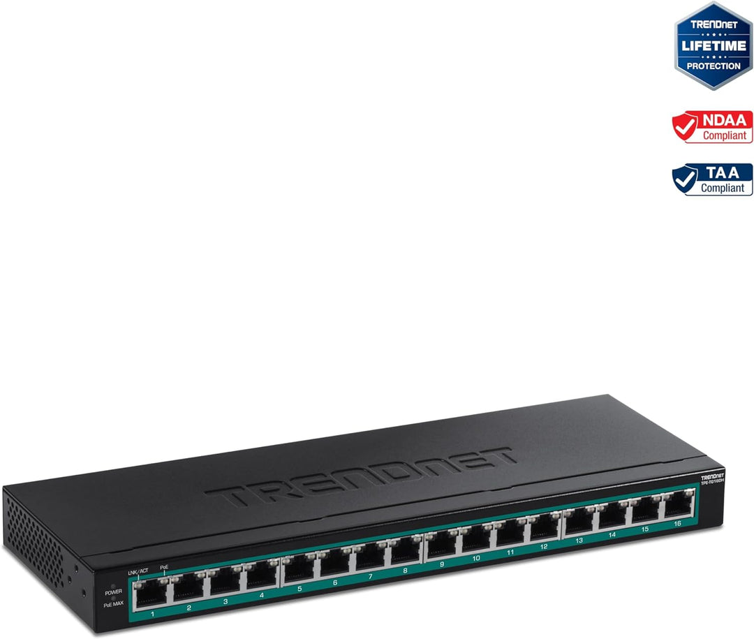 16-Port Gigabit PoE+-Switch