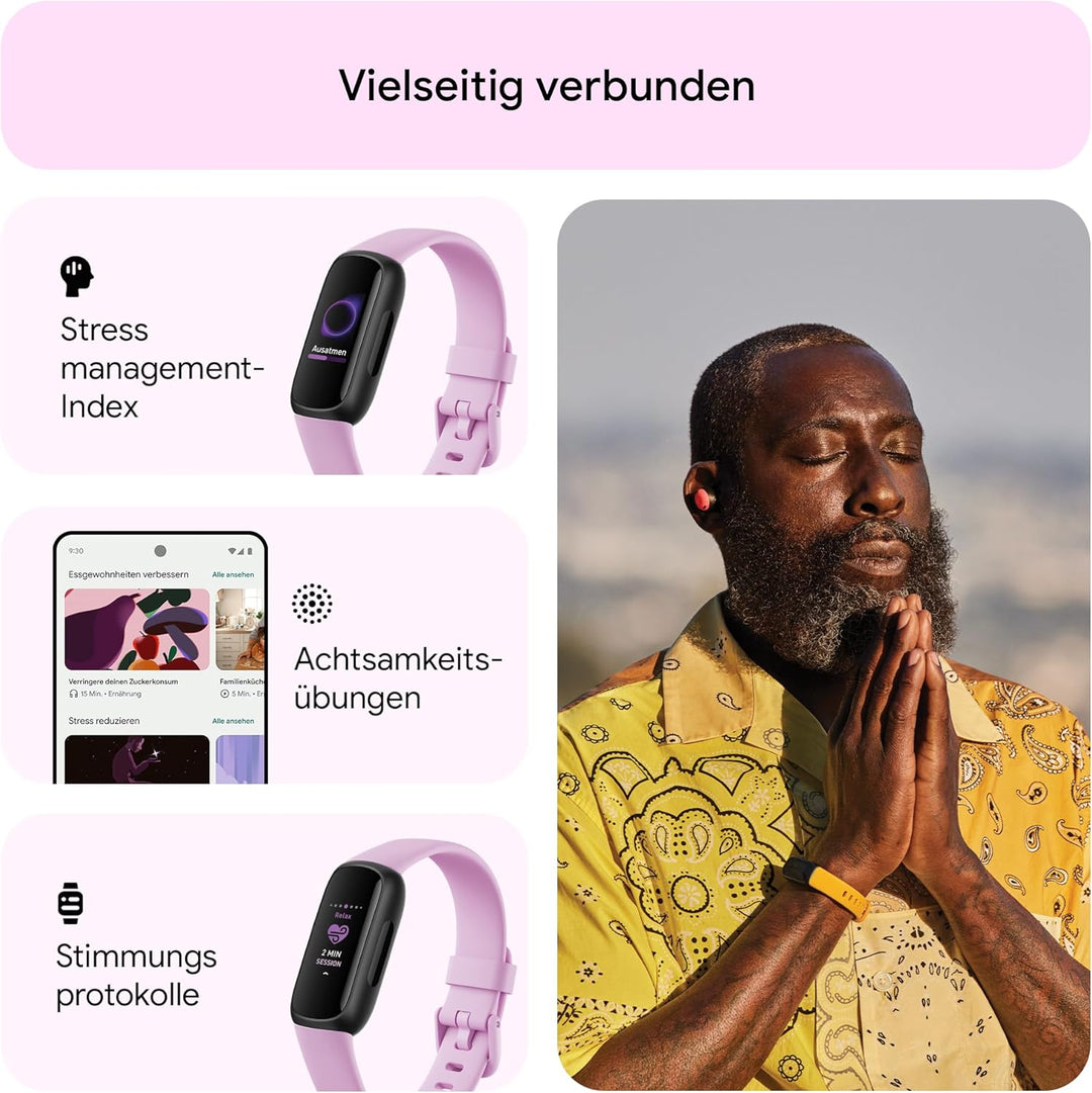 Google Fitbit Inspire 3 – Gesundheits- & Fitness-Tracker Damen / Herren - Herzfrequenzmessung, Stres