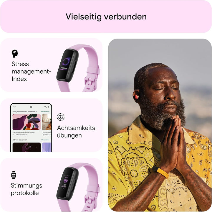 Google Fitbit Inspire 3 – Gesundheits- & Fitness-Tracker Damen / Herren - Herzfrequenzmessung, Stres