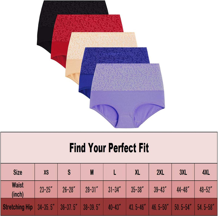 YaShaer Unterhosen Damen Baumwolle Hohe Taille Slips Hoher Taillenslip für Frauen Mehrpack S 5 Packu
