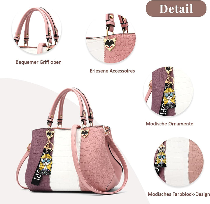 DORRISO Mode Damen Handtasche Niedliches Anhänger Umhängetasche Leichte Elegantes Reise Casual Handt