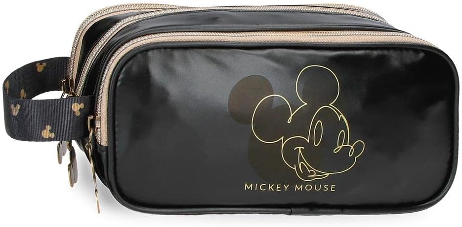 Disney Mickey Outline Federmäppchen, dreifach, Schwarz 22 x 10 x 9 cm Polyester, Schwarz, Dreifach-E
