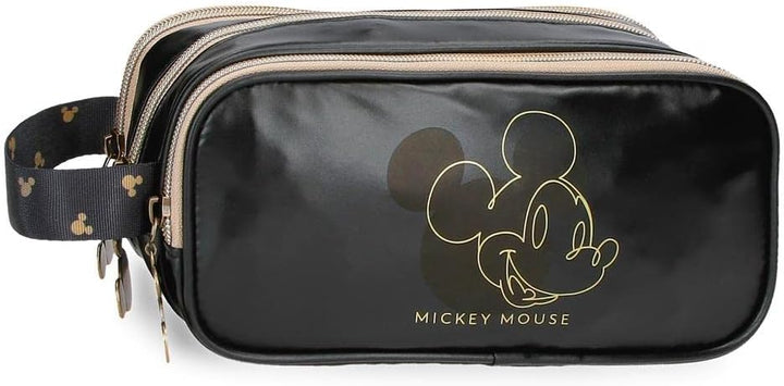 Disney Mickey Outline Federmäppchen, dreifach, Schwarz 22 x 10 x 9 cm Polyester, Schwarz, Dreifach-E