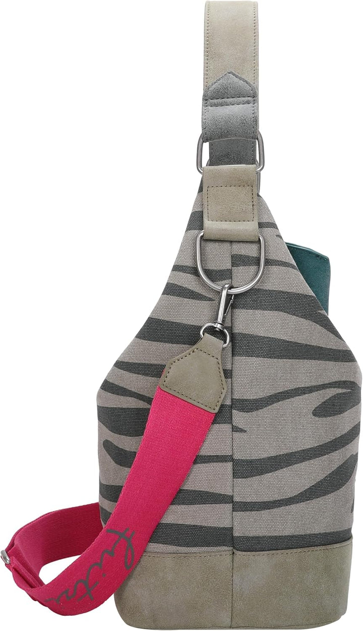 Fritzi aus Preussen Damen Izzy07 Canvas Hobo-Tasche Zebra Wild, Zebra Wild