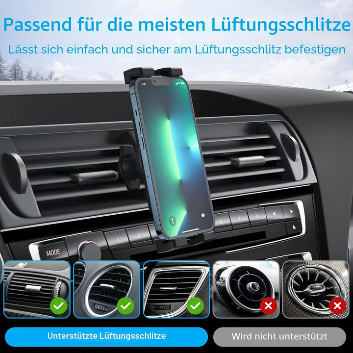 Oilcan Lüftung Tablet Halterung Auto Vorne, KFZ iPad &amp; Handy Lüftungsgitter Autohalterung mit Upgrad
