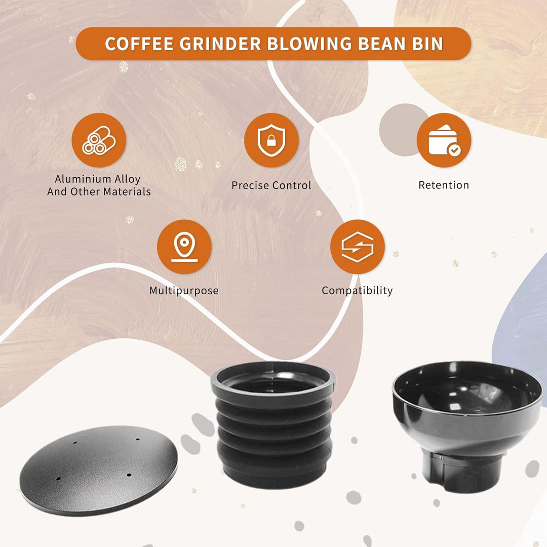 Gugxiom Kaffeemühle Blowing Bean Bin, Aluminiumlegierung Silikon hohe Genauigkeit Wiederverwendbare