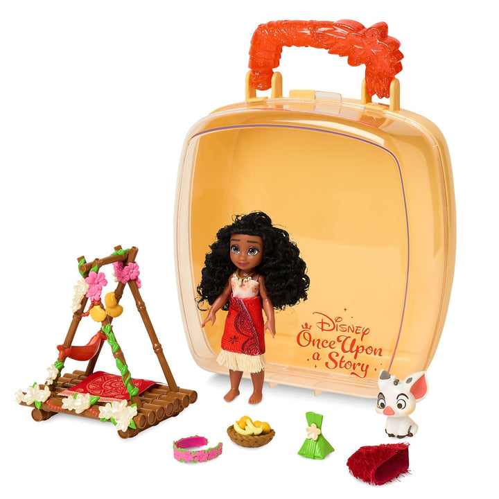 Disney Store Offizielles Vaiana Minipuppen-Spielset, Once Upon a Story Kollektion, 8-TLG., Figurense