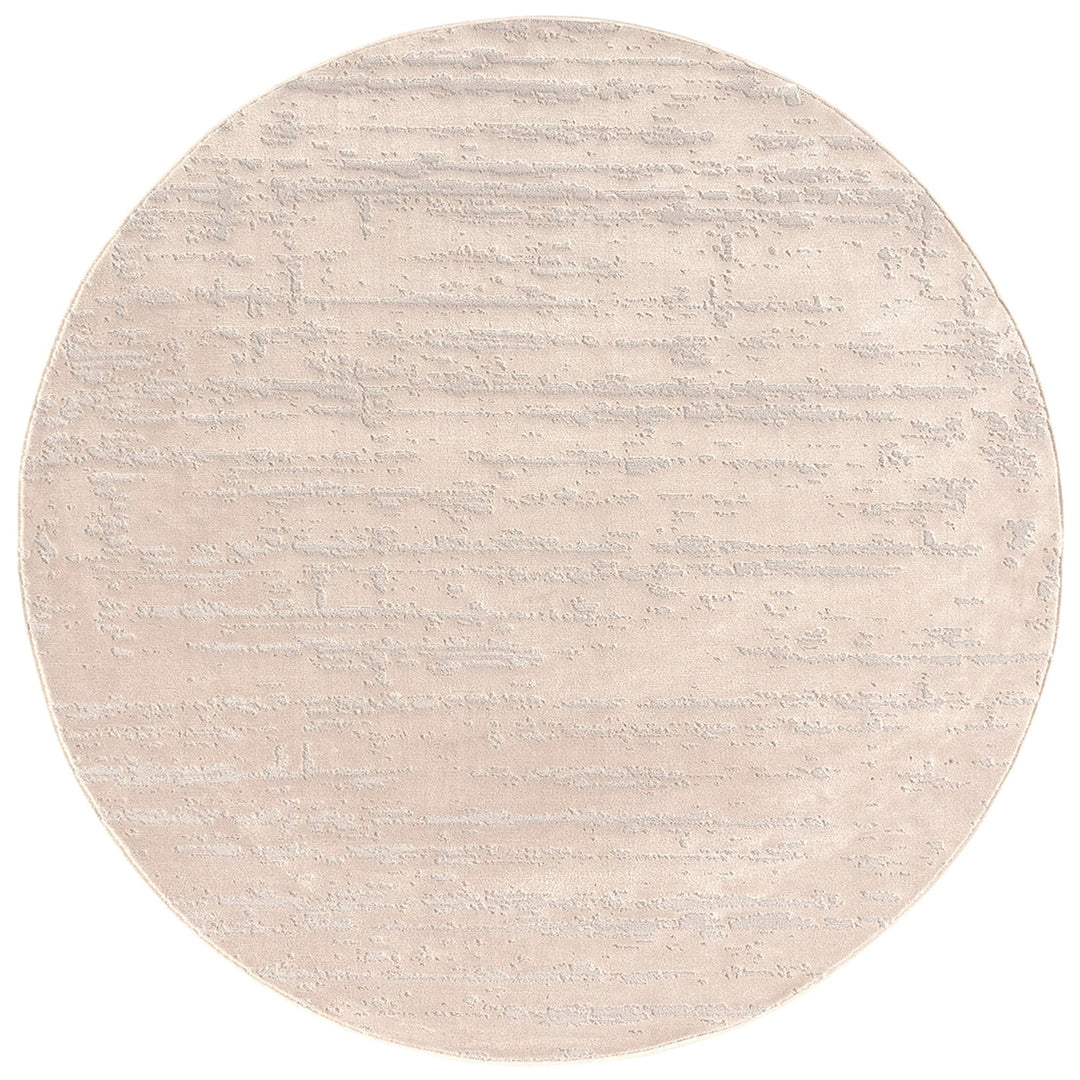 Rund Kurzflor Teppich Wohnzimmer Beige 120 cm, Moderner Super Soft Kurzflor Teppich 120 x 120 cm Bei