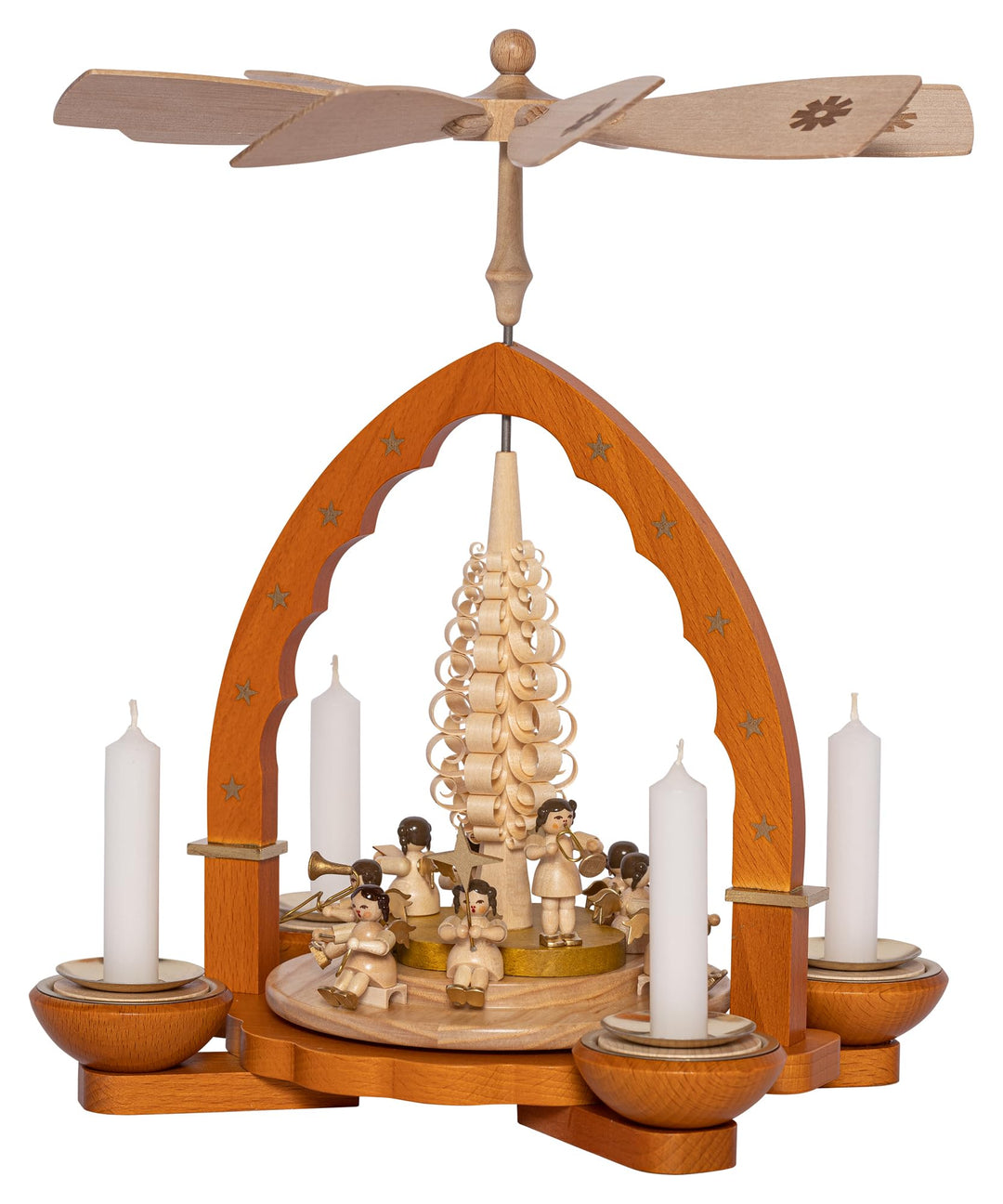 Richard Glaesser Pyramide Engelkonzert Natur für Teelicht und Kerzen aus Seiffen im Erzgebirge, 1606
