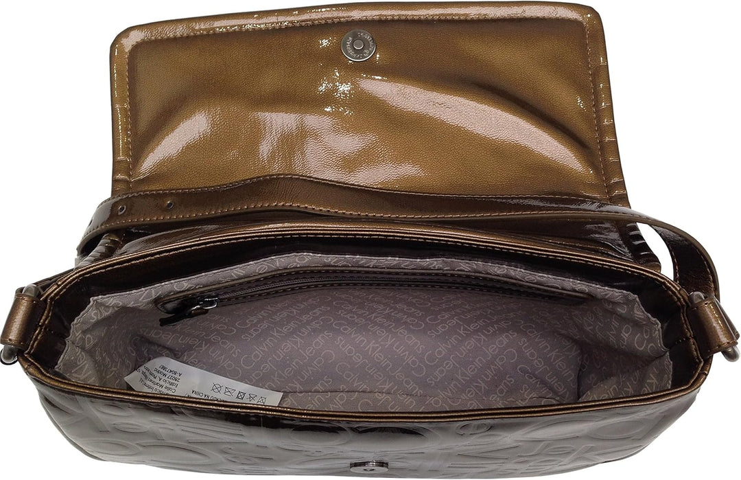 Calvin Klein Jeans Maggie Metallized CUX006AED00, Damen Clutches 26x14x6 cm (B x H x T) Braun Tobacc