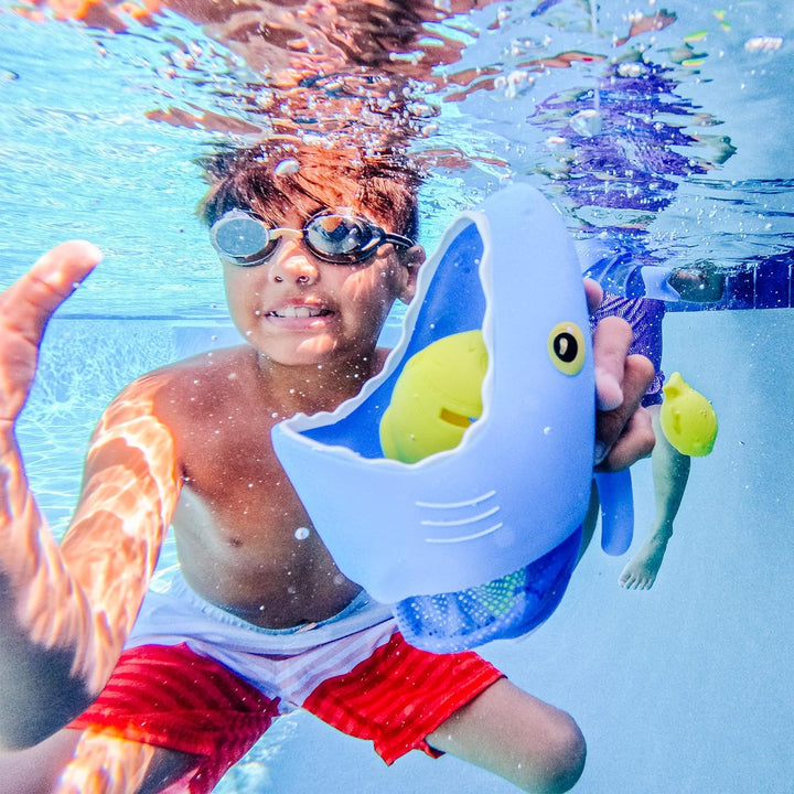 Melissa &amp; Doug Sunny Patch Poolspielzeug Fischjagd mit dem Hai (Poolspielzeug, 2 Netze, 6 Fischbleig