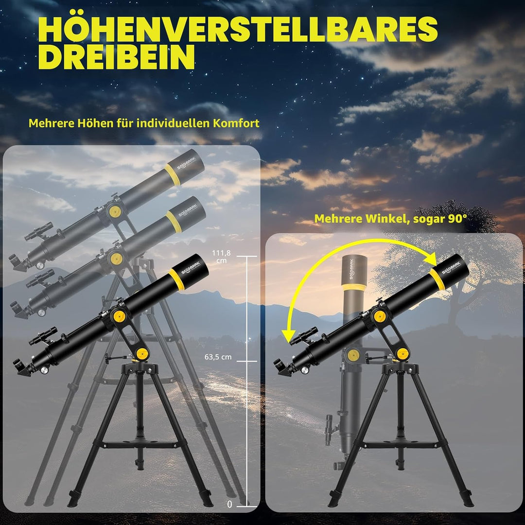 Teleskop, Teleskope für Erwachsene, Astronomie, professionell, 90 mm Blende, 1000 mm, leistungsstark
