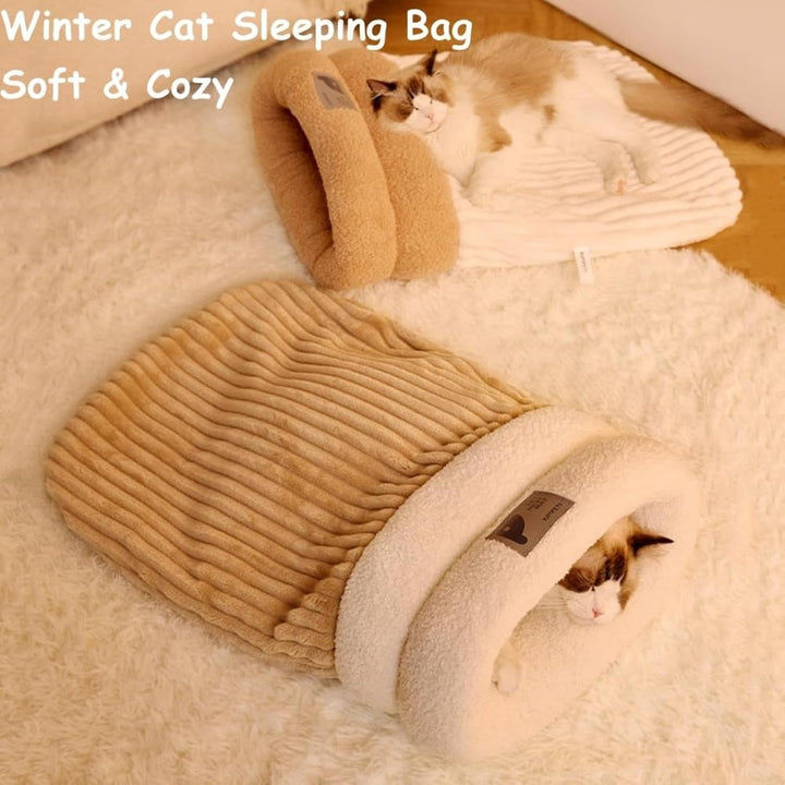 Katzenschlafsack - Katzen Schlafsack | Cat Sleeping Bag | Warmer Katzenschlafsack Für Winter | 360°