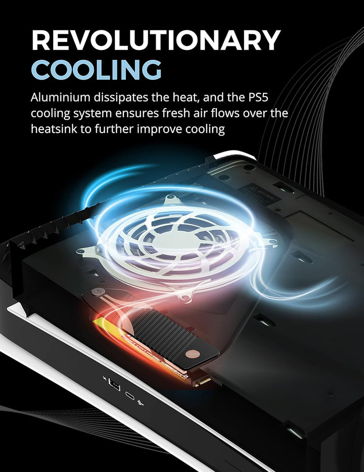SABRENT PS5 M.2 Kühler, Aluminium SSD NVMe Kühlkörper, m.2 Heatsink mit Wärmeleitpad speziell Design