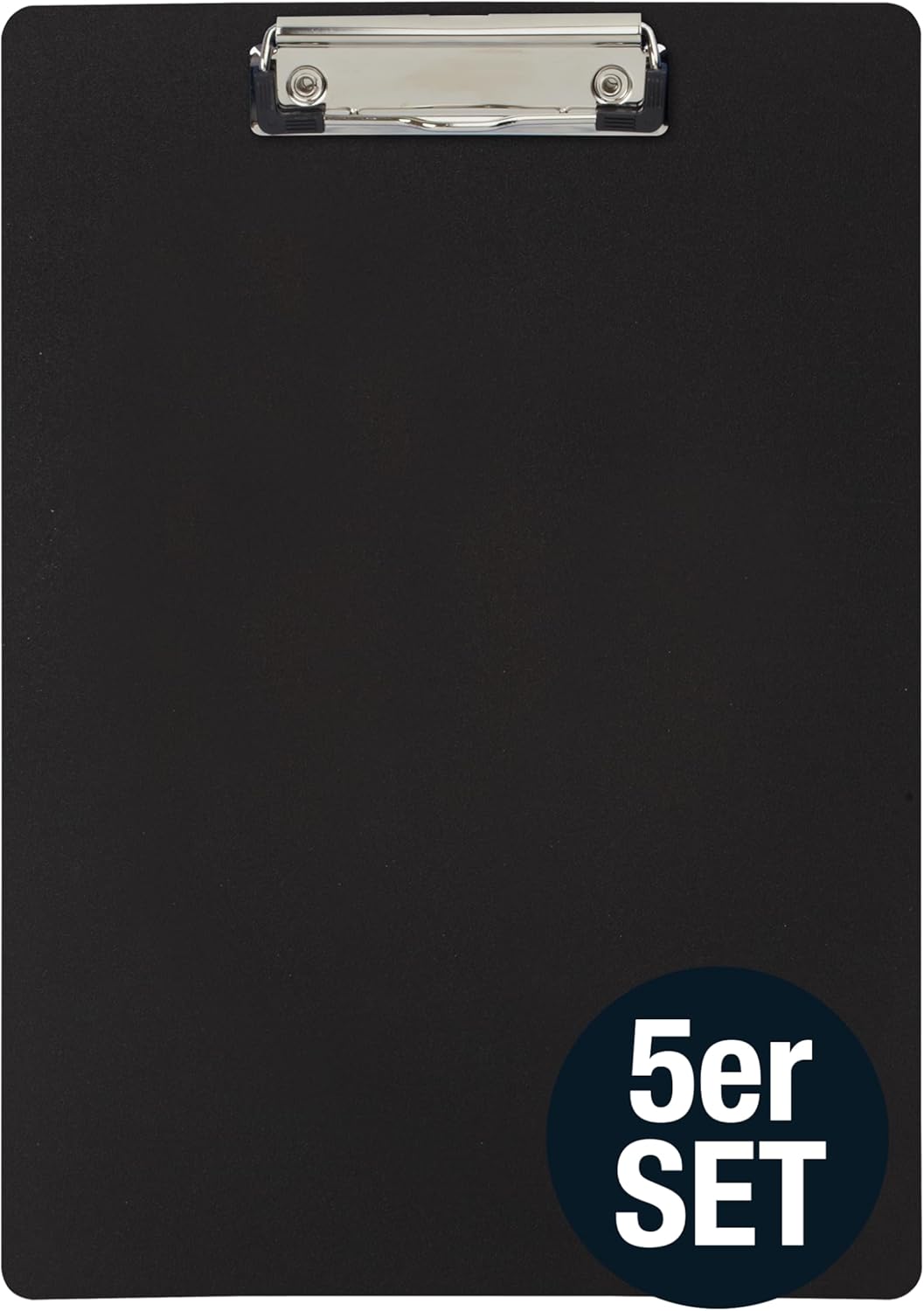 Klemmbrett für DIN A4 Unterlagen, schwarz (5er Set), 5er Set