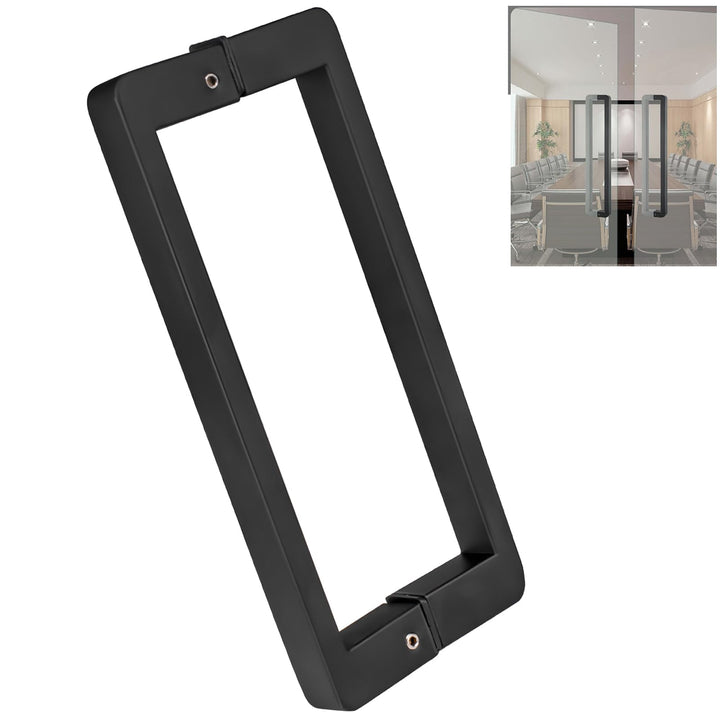 Cokritsm Duschtür Griff 200mm Loch zu Loch Glastürgriff, Dusche Türknopf Rund Grifff, Schwarz Duscht