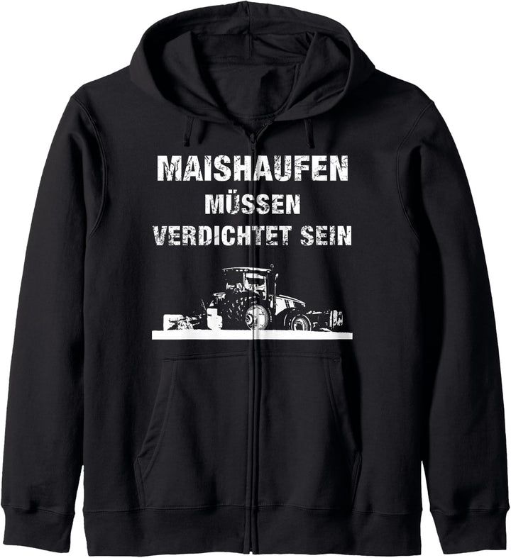 Landwirt Mais häckseln Landwirtschaft Bauer Silo fahren Kapuzenjacke