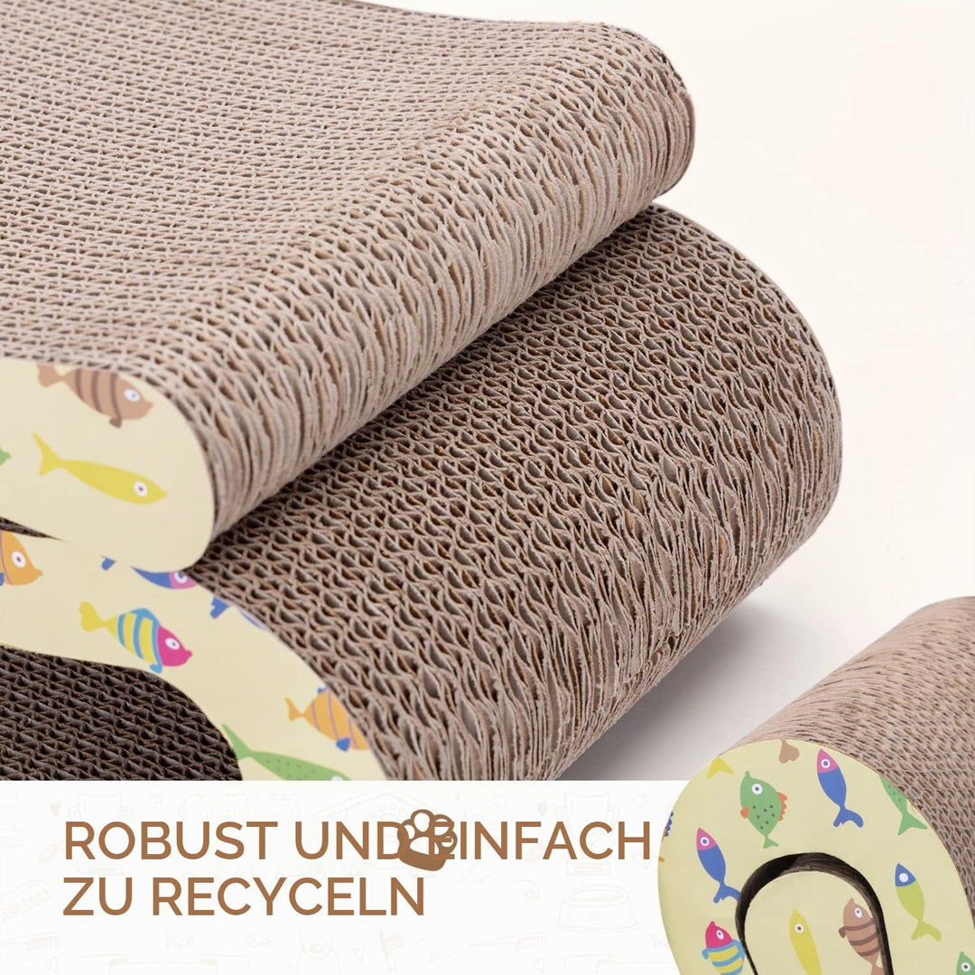 Nobleza 2 x Katze Kratzbrett Kratzpappe für Katzen 2 in 1, Katzenkratzer mit Katzenminze, Recycelbar