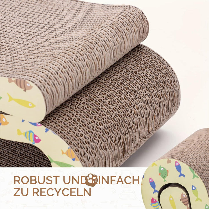 Nobleza 2 x Katze Kratzbrett Kratzpappe für Katzen 2 in 1, Katzenkratzer mit Katzenminze, Recycelbar