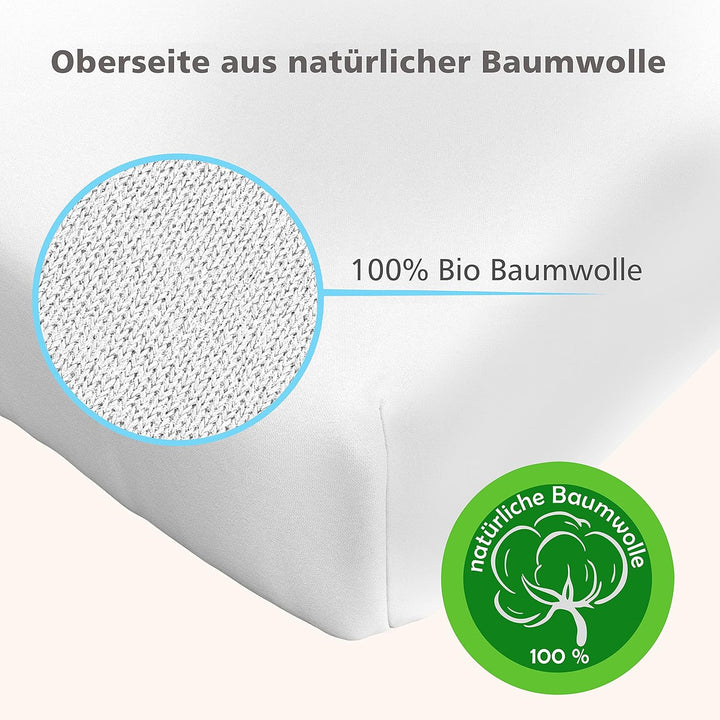 Wasserdichtes Spannbettlaken Silbergrau 81x42 cm kompatibel mit Babybay Beistellbett Original - Span