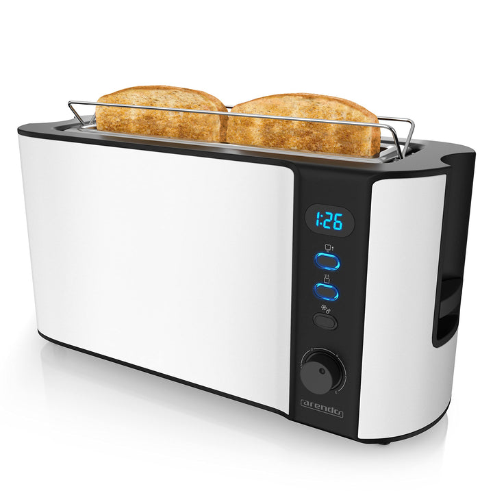 Arendo - Toaster Langschlitz 2 Scheiben - Defrost Funktion - 1000W - Doppelwandgehäuse - Integrierte
