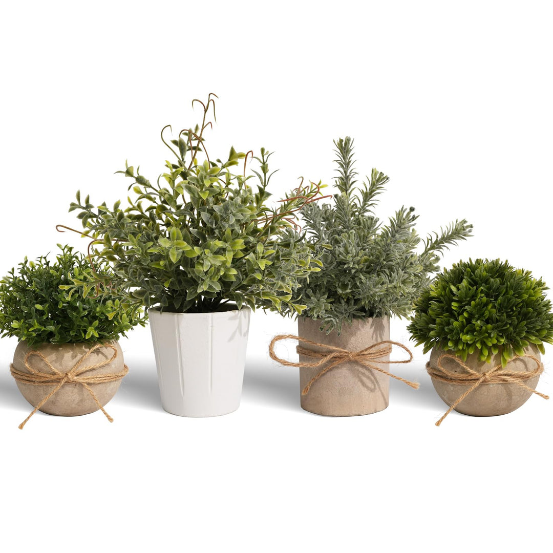 4 Stück Künstliche Pflanzen, Kunstpflanze Klein für Home Decoration, Künstliche Pflanzen wie echt fü