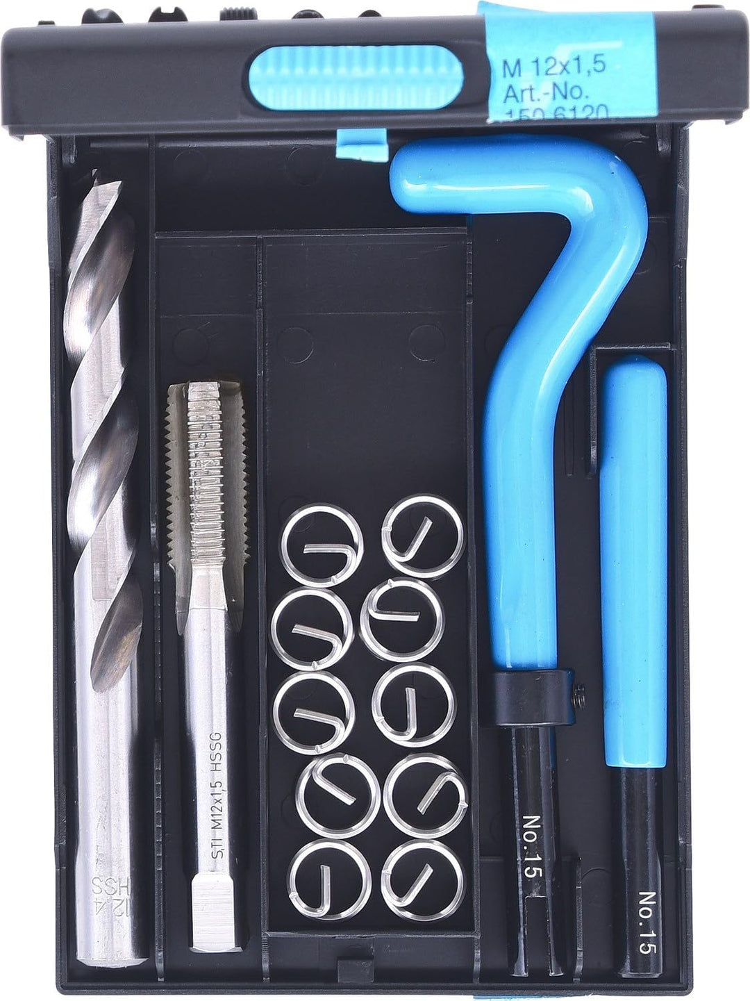 KS Tools 150.6120 Nirostahl Gewinde-Reparatur-Satz M12x1,5x16,5mm, 14-tlg.